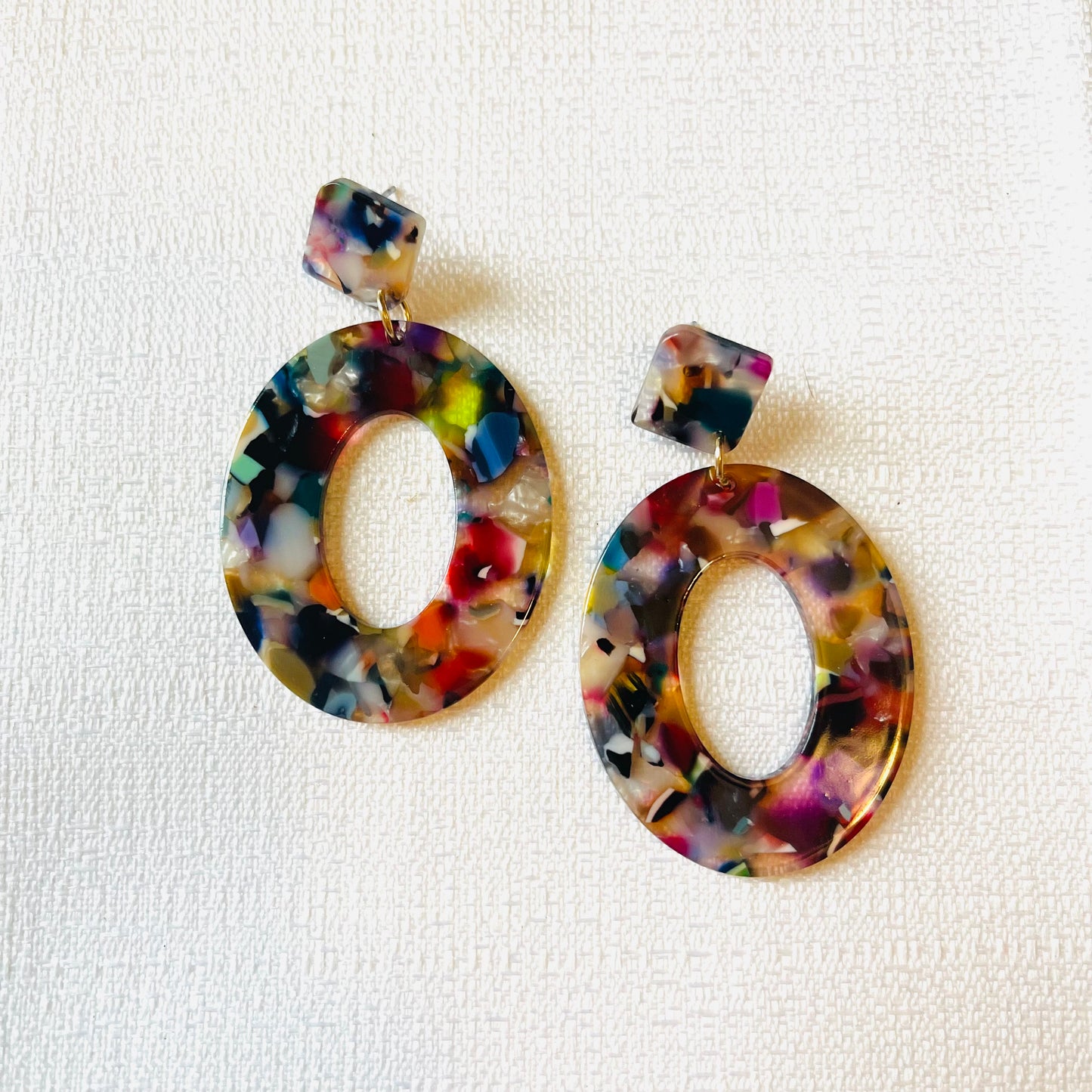 Multicolored Studded Hoop