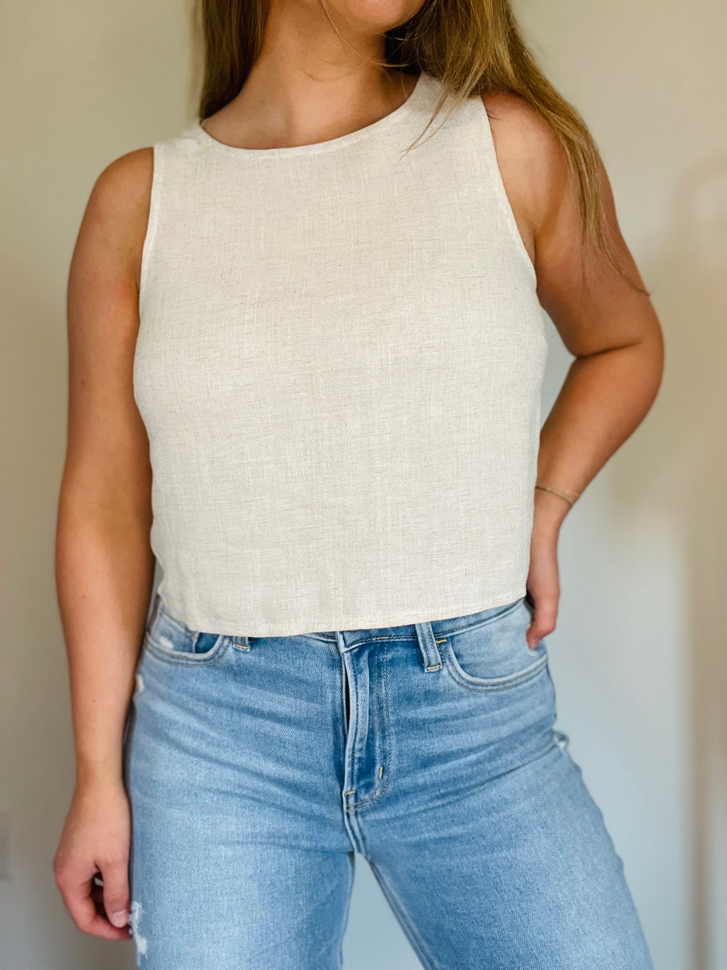 Oatmeal Linen Top