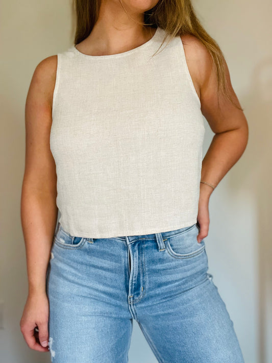 Oatmeal Linen Top