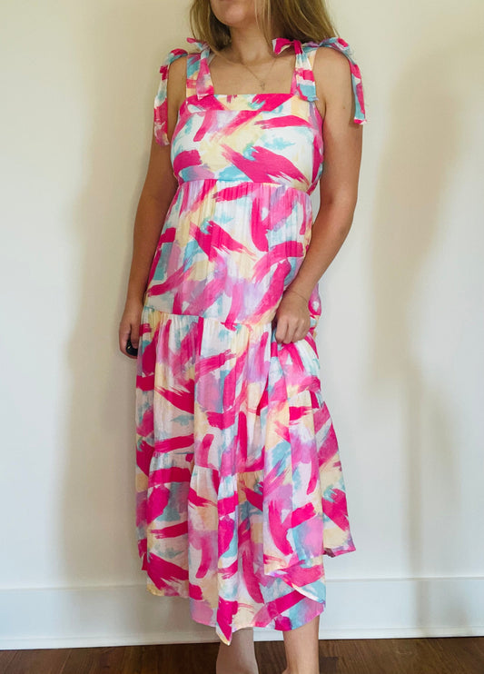 Brush Stroke Midi Dress