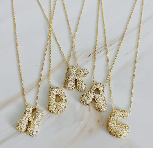 Bubble Initial Necklace