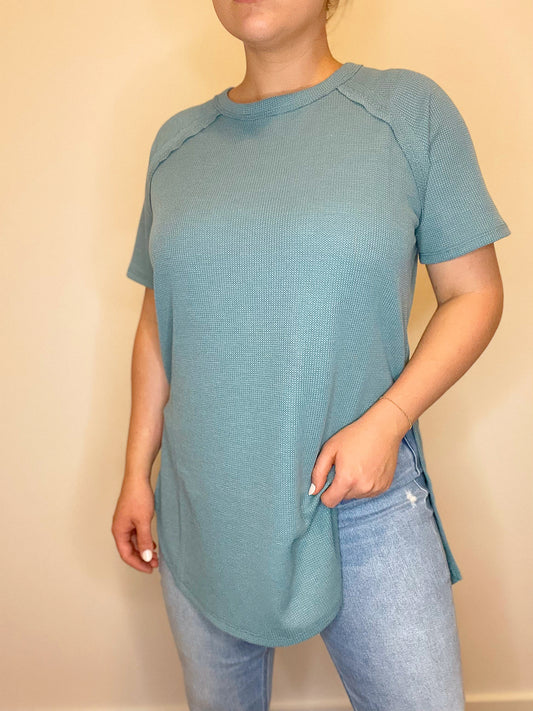 All About Me Tee- Dusty Teal