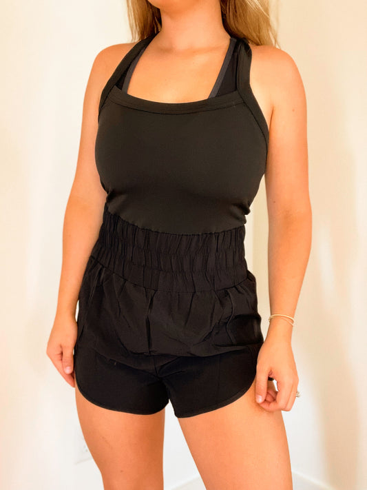 Athletic Romper- Black